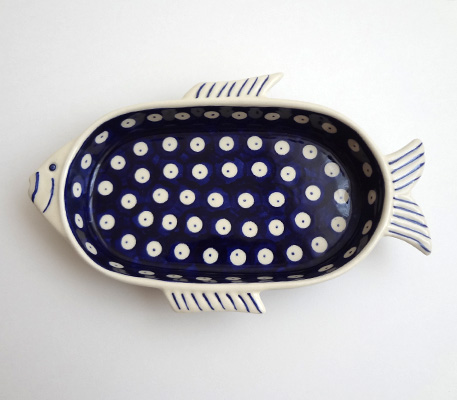 魚の形のポーランド陶器